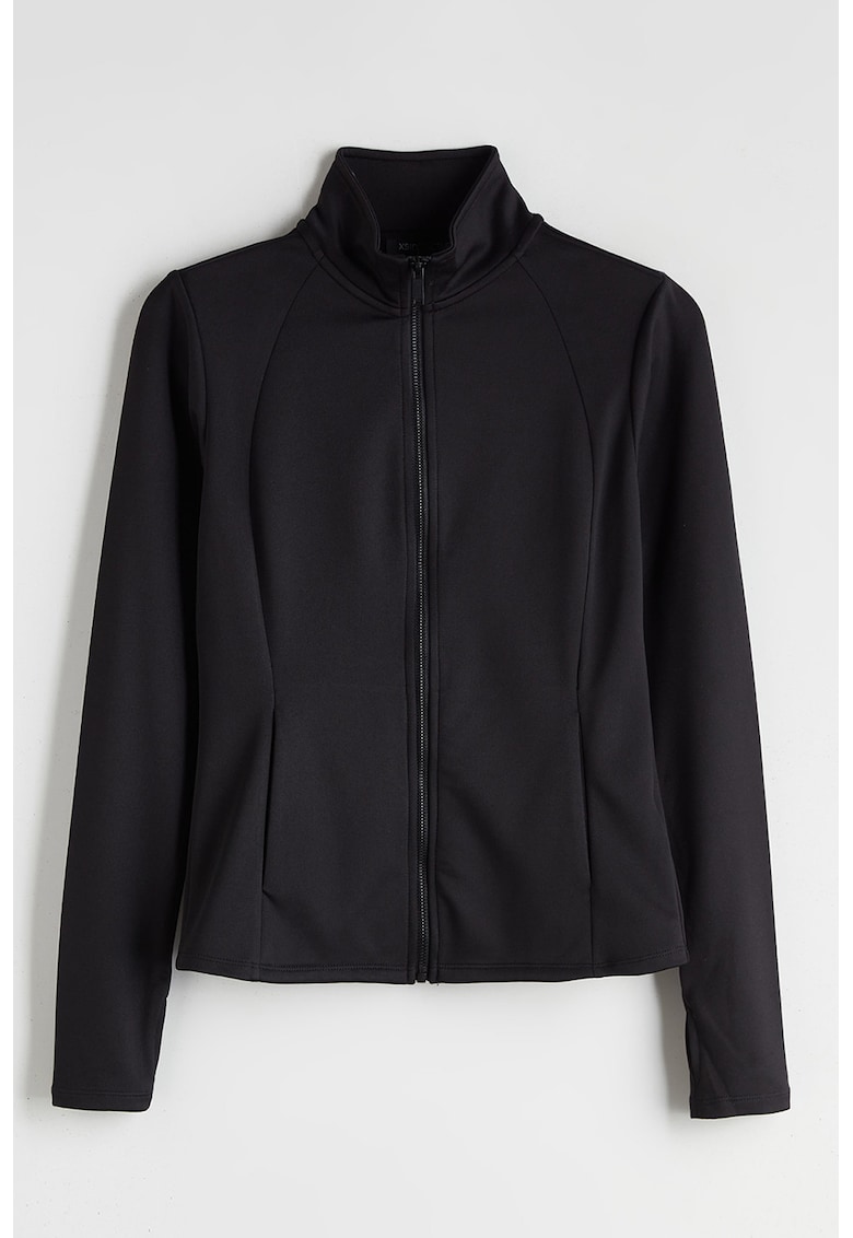 Bluza de trening cu guler mediu si fermoar