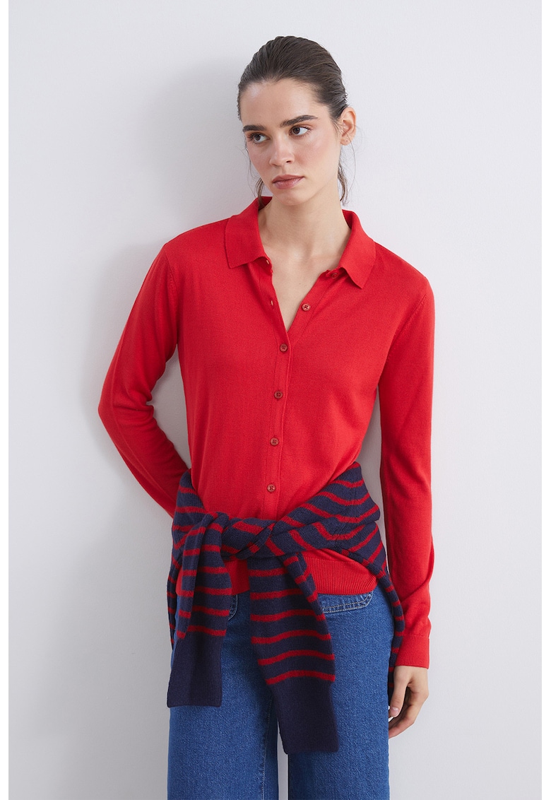 Pulover polo cu nasturi