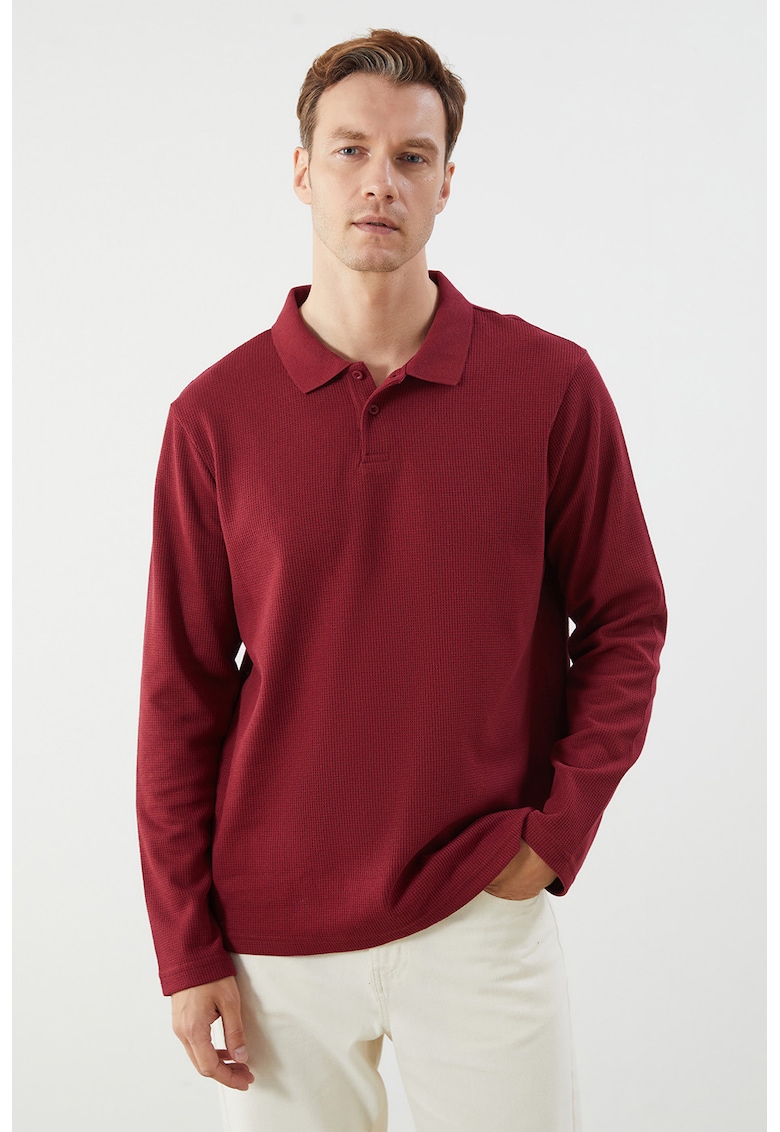 Bluza polo tricotata fin