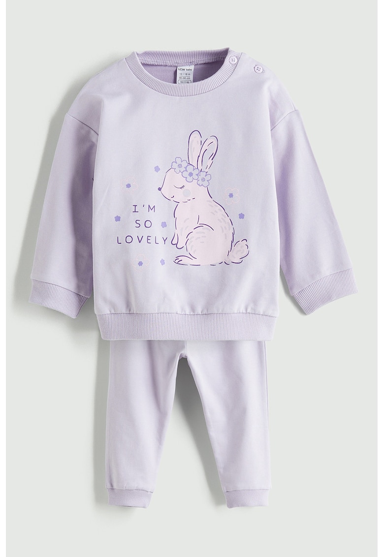 Set de bluza cu imprimeu si pantaloni - 2 piese