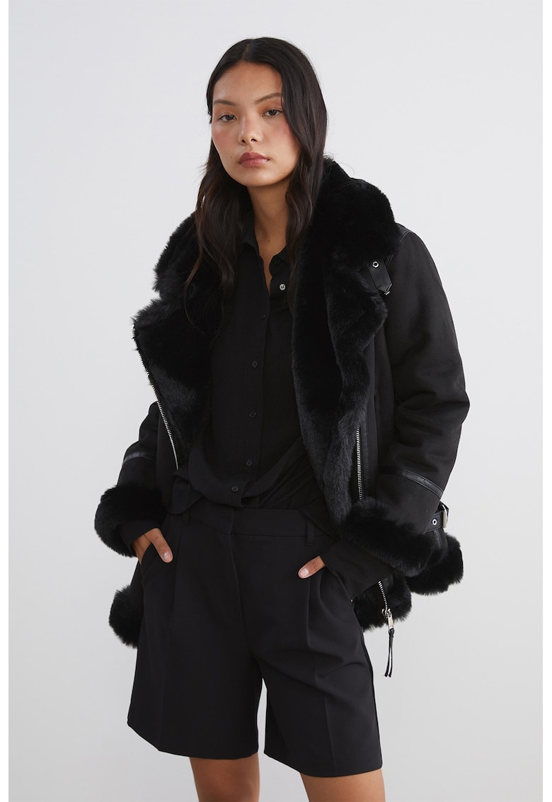 Palton de blana shearling sintetica