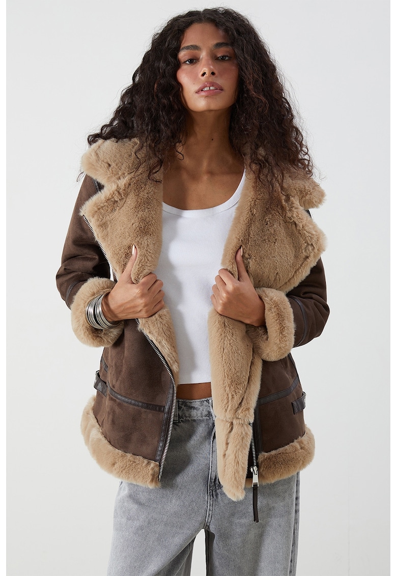 Palton de blana shearling sintetica