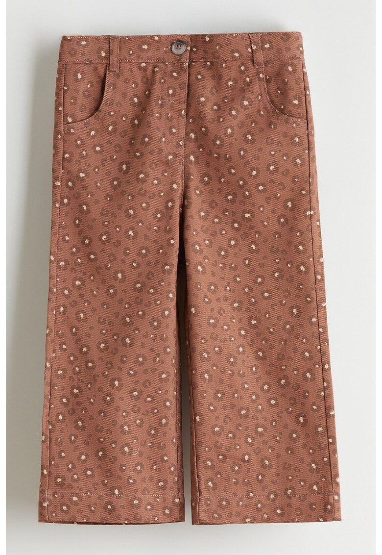 Blugi drepti cu animal print - Maro deschis