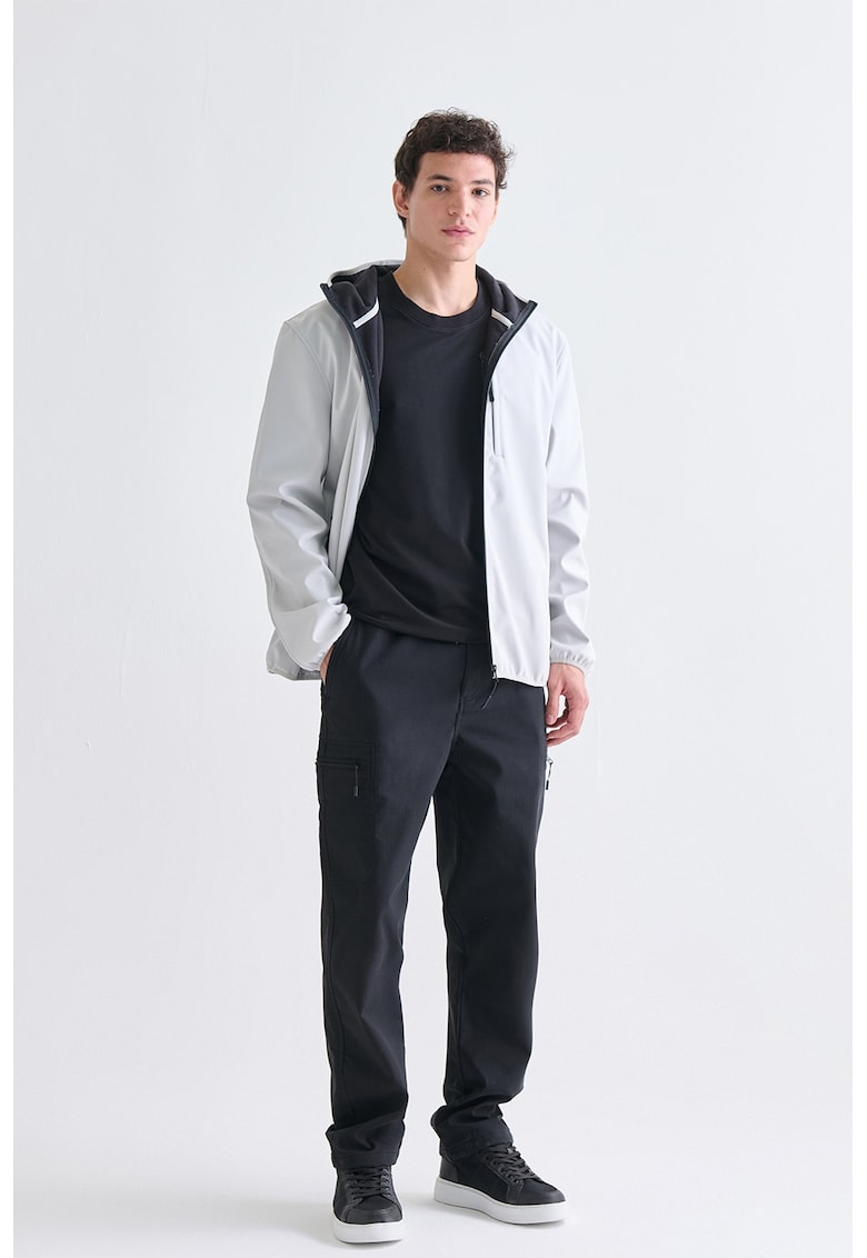 Pantaloni regular fit cu snur - Negru
