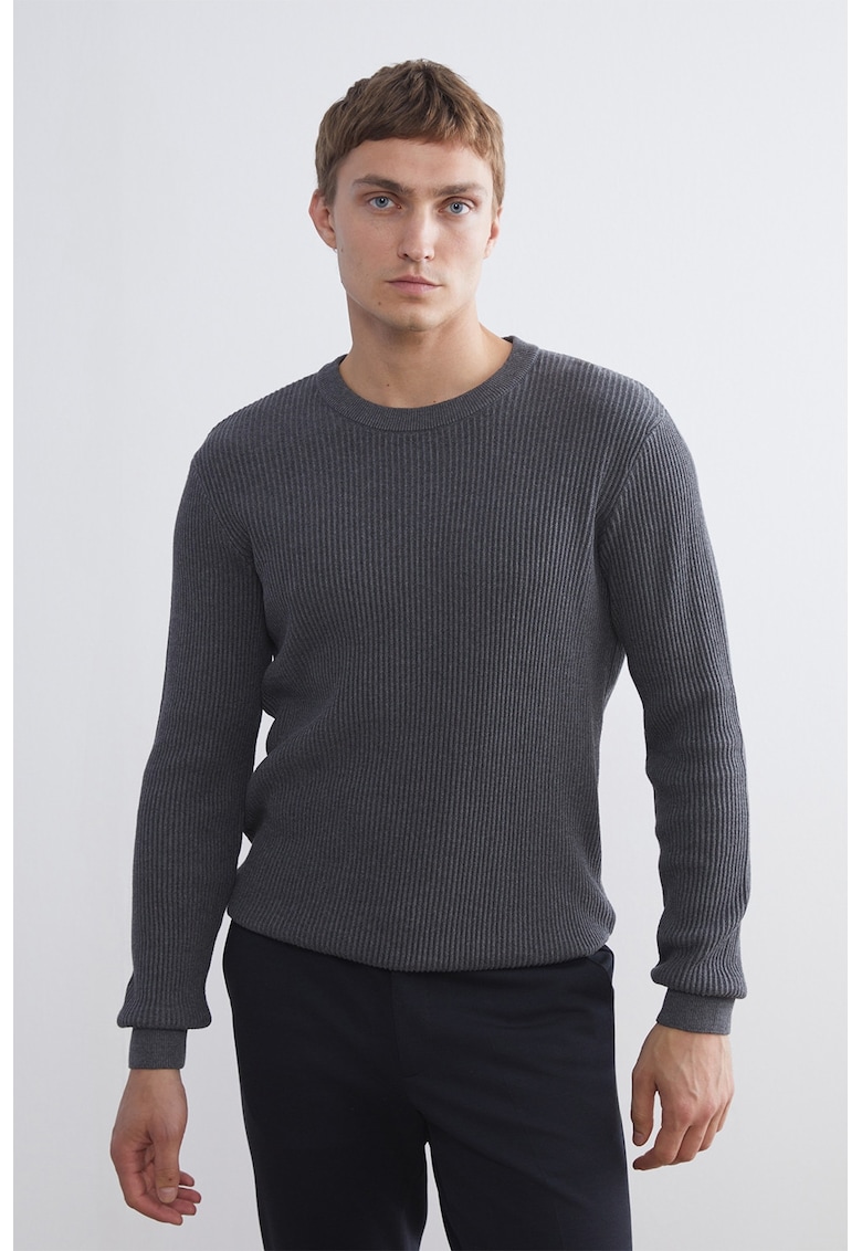 Pulover striat din bumbac