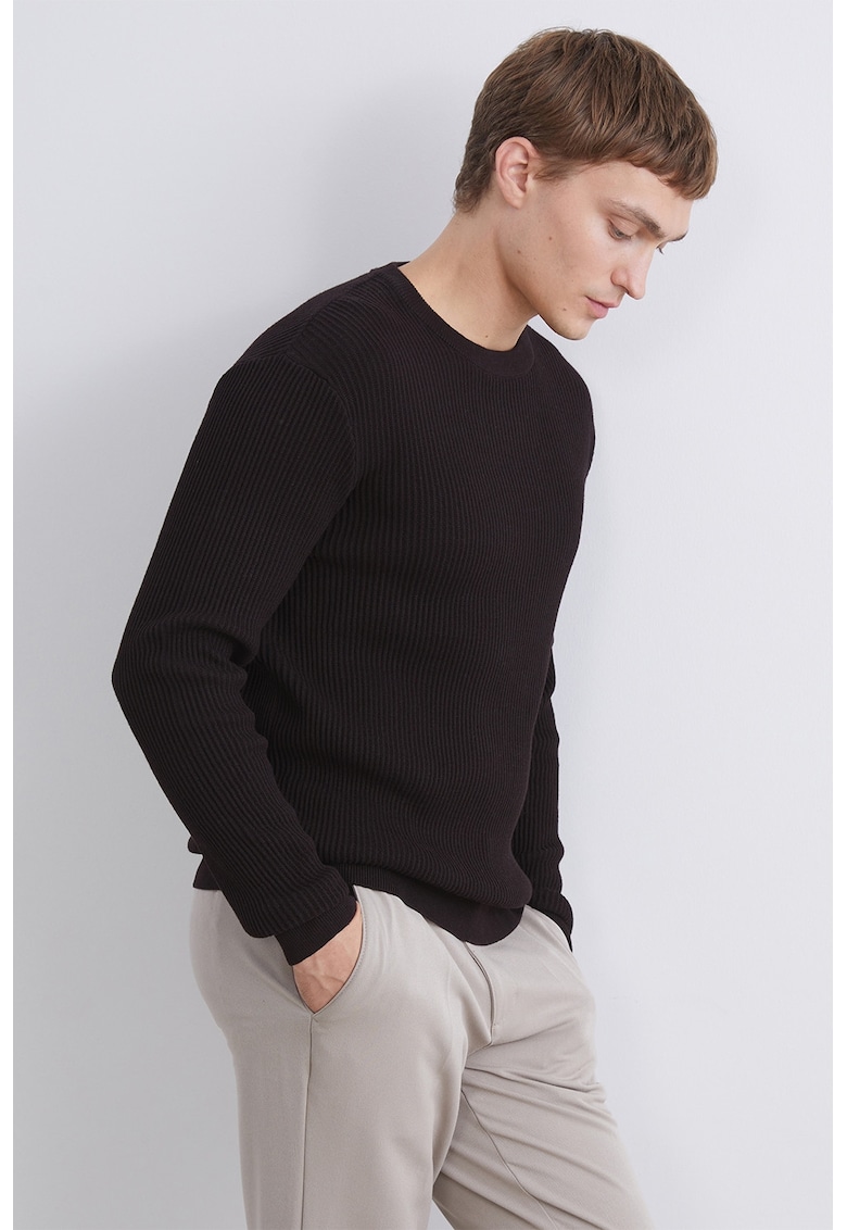 Pulover striat din bumbac