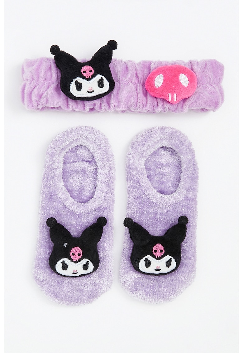 Set de bentita si sosete Kuromi - Negru/Violet deschis
