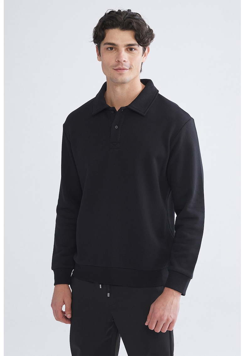 Bluza de trening cu guler polo