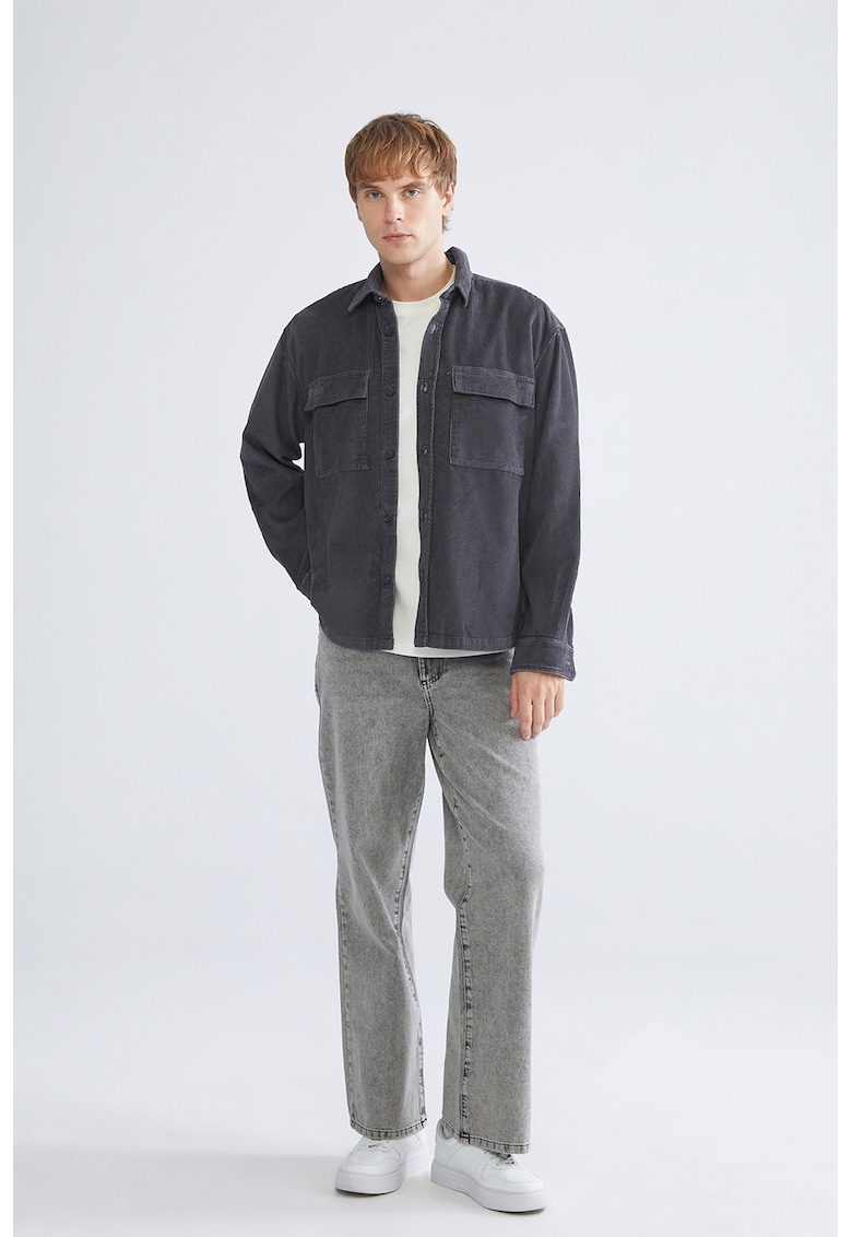 Jacheta din reiat cu buzunare pe piept