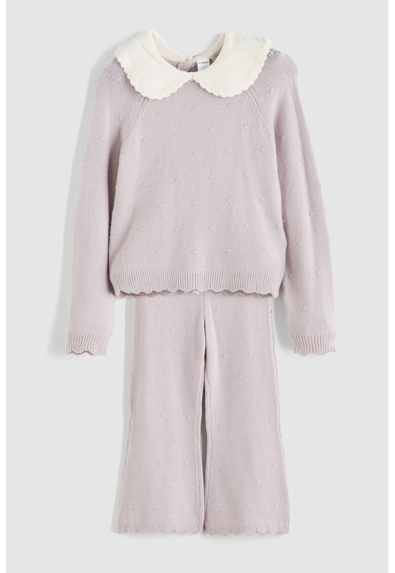 Set de bluza si pantaloni cu model uni - 2 piese