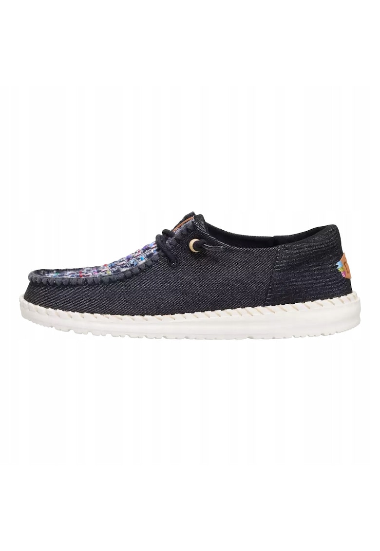 Mocasini Femei Spuma EVA - Wendy Funk Crafted Tweed - Negru - Negru