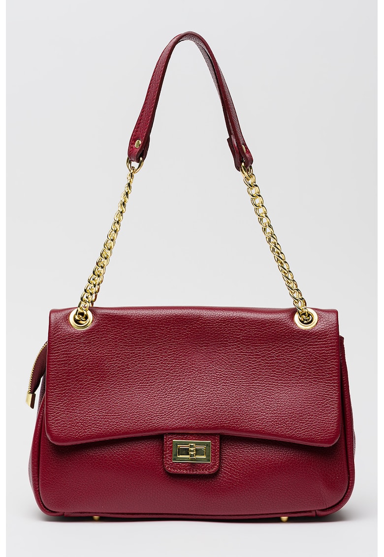 Geanta uni de piele - Violet tyrian