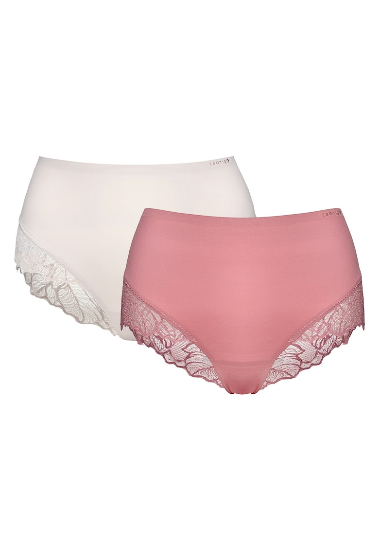 Chiloti dama set de 2 perechi Bej - roz Pansy