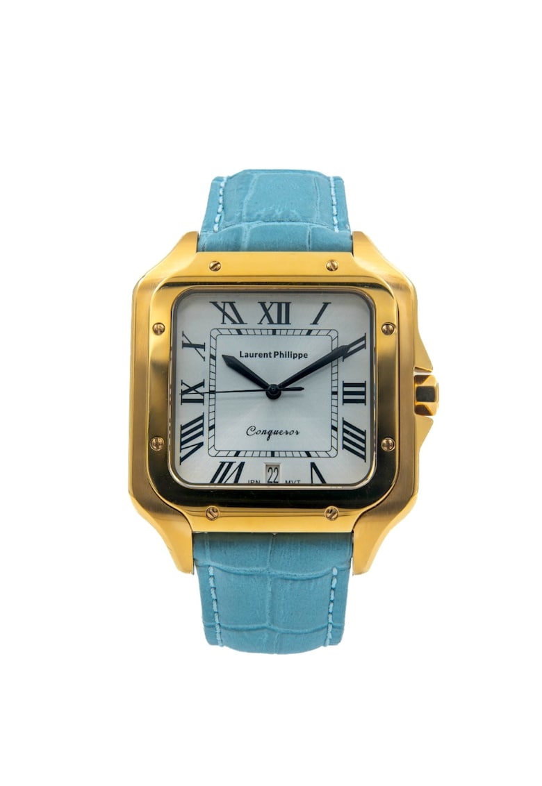 Ceas Conqueror The Golden Empress Blue Sauvage cu finisaj Auriu - Otel Inoxidabil