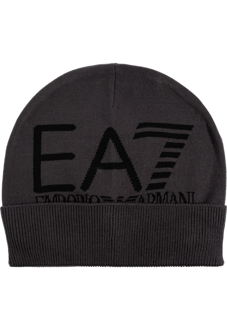 Caciula EA7 Visibility Beanie Gri Negru Caciula EA7 Visibility Beanie Gri Negru