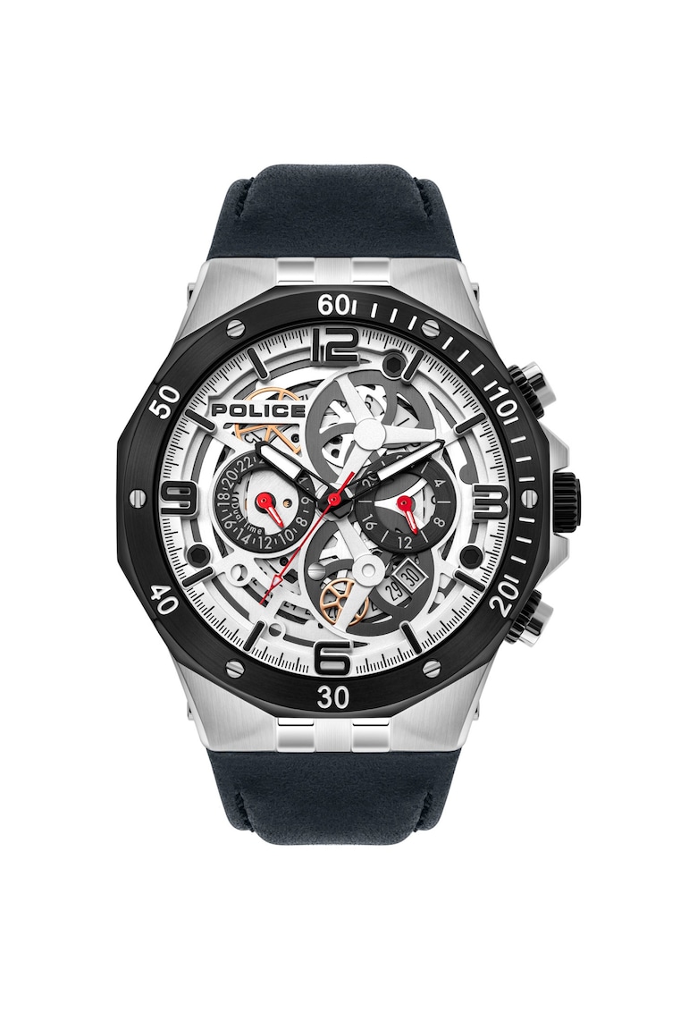 Ceas Barbati Rizal - 46mm - inox - piele naturala - rezistent la apa