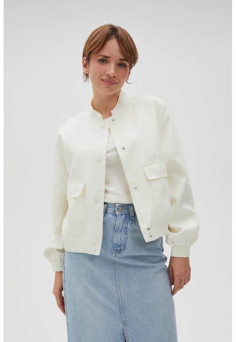 Jacket bomber alb cu buzunare Off White - Alb