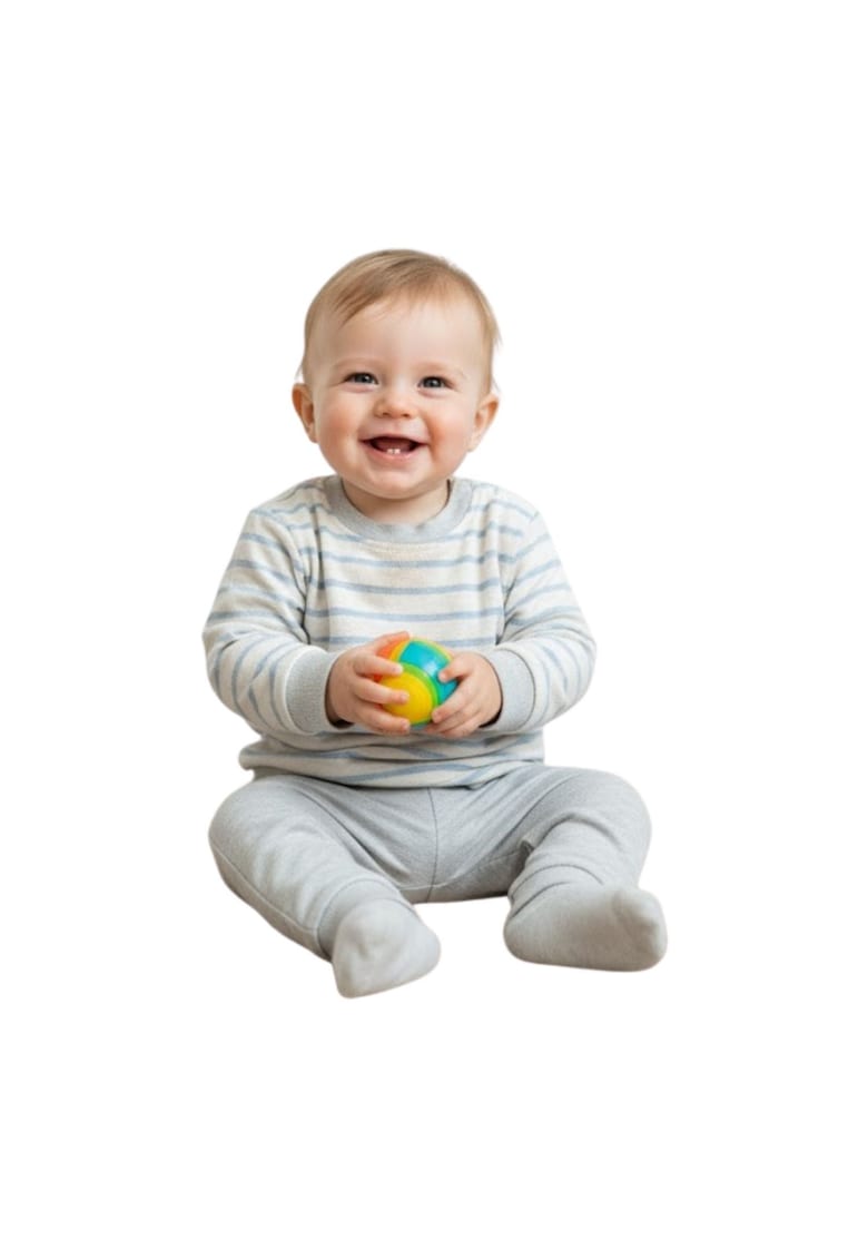 Bluza din bumbac - crem - cu dungi - pentru copii