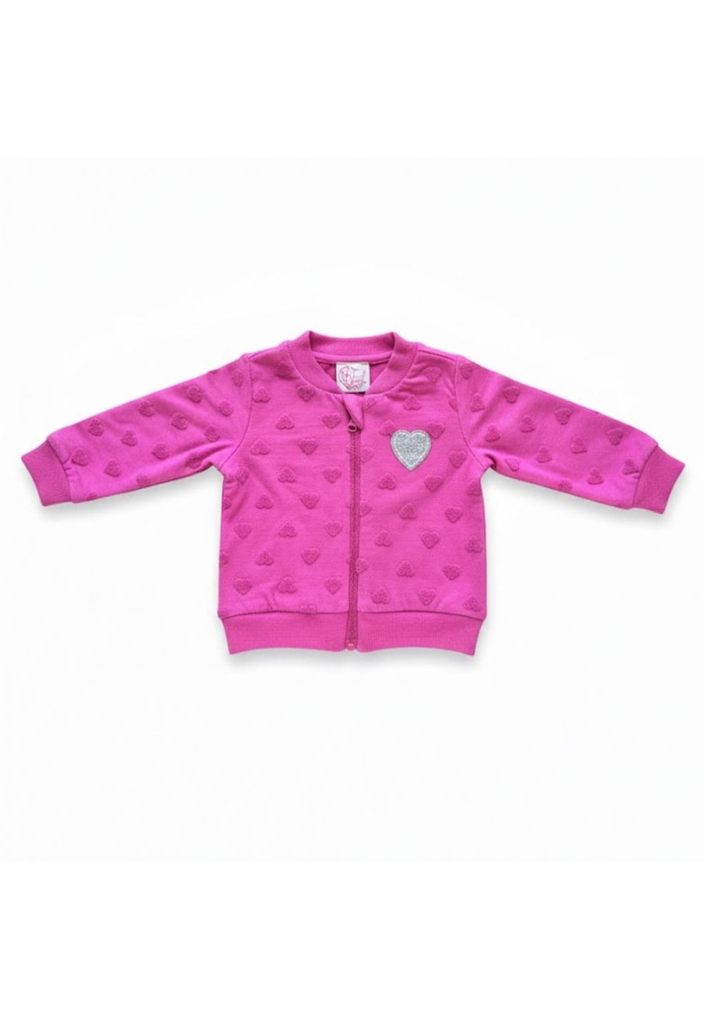 Bluza fete bumbac roz cu inimioare