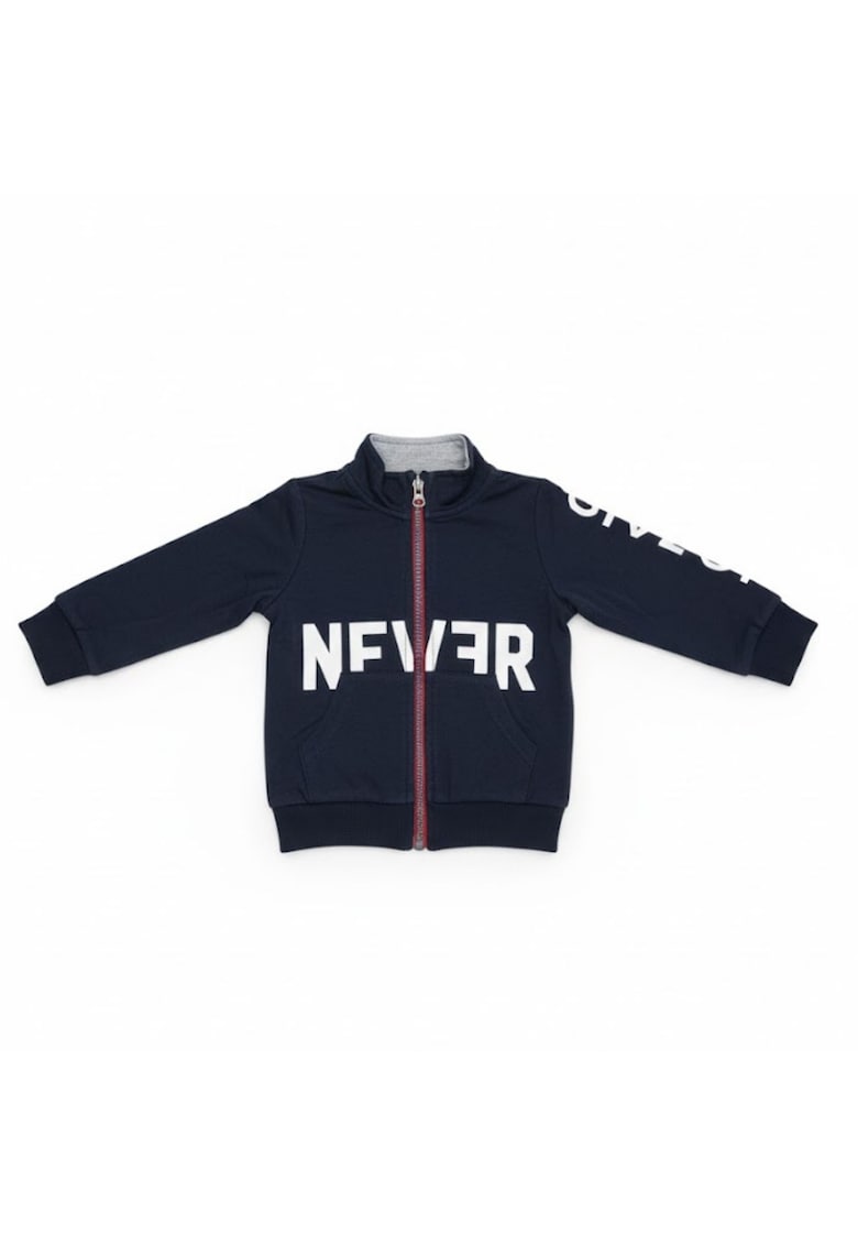 Bluza baieti Never bleumarin cu fermoar 80