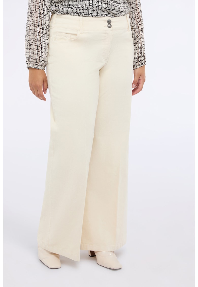 Pantaloni din amestec de bumbac cu croiala ampla