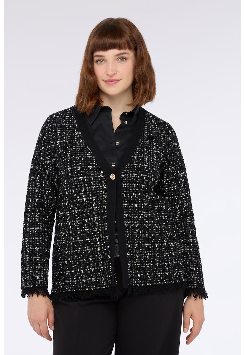 Cardigan din amestec de bumbac cu insertii stralucitoare