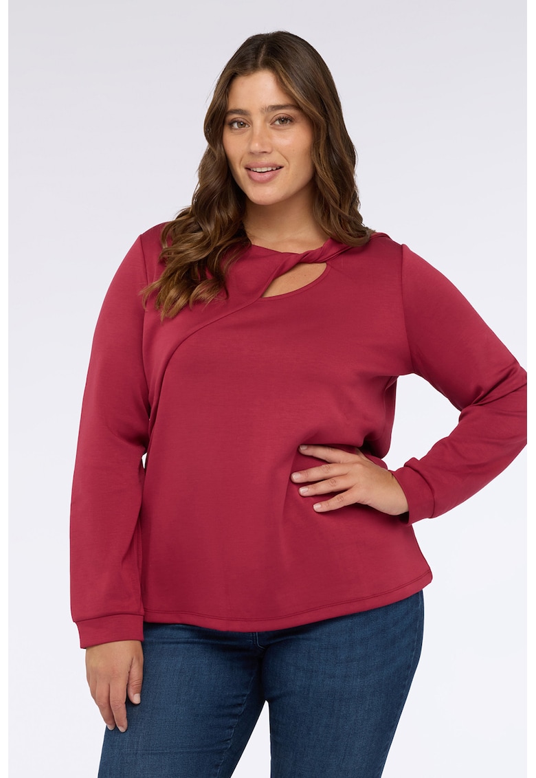 Bluza uni cu decupaj - Roz zmeuriu