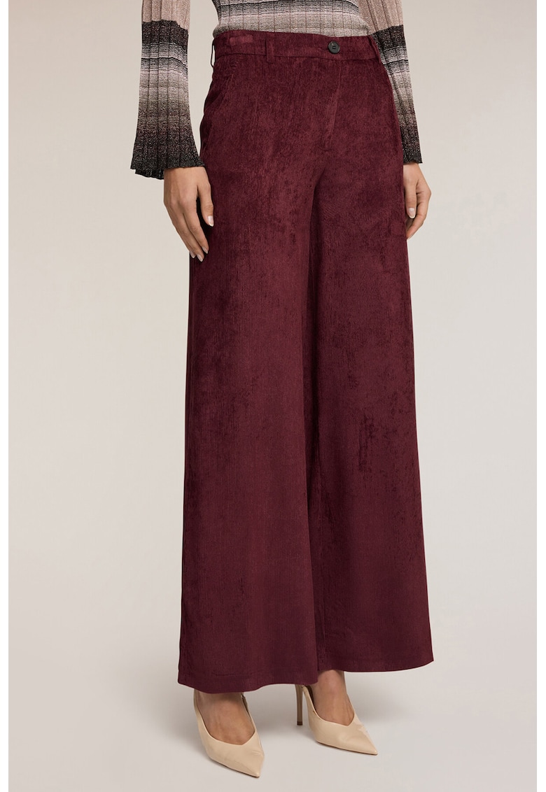 Pantaloni palazzo cu aspect de catifea