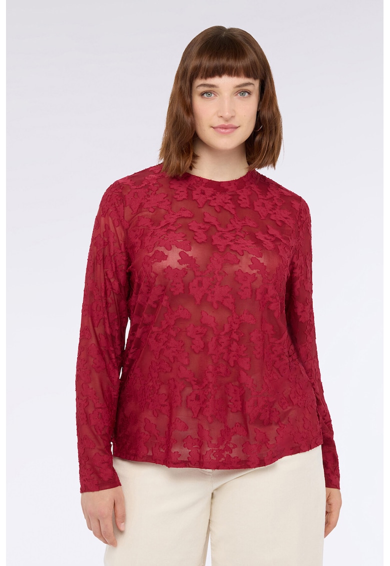 Bluza din dantela cu decolteu la baza gatului