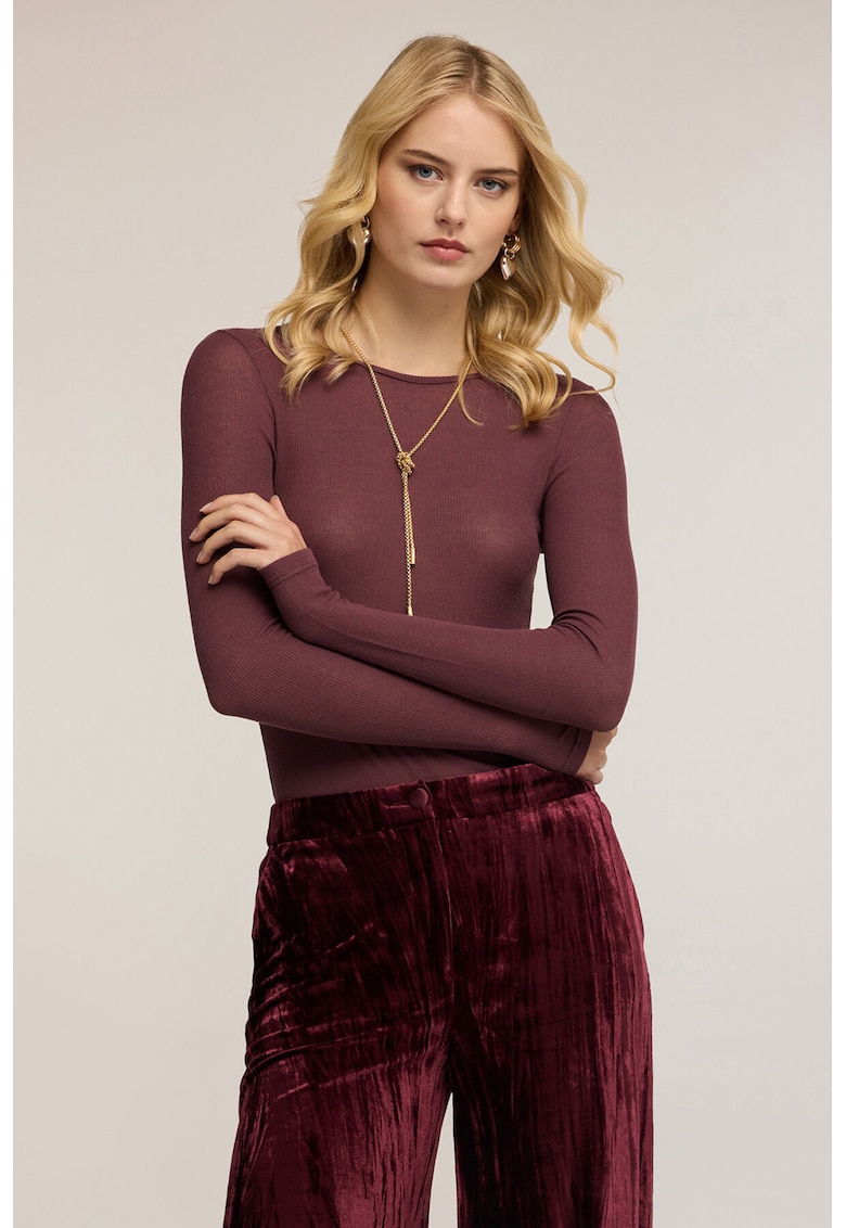 Bluza slim fit din amestec de modal