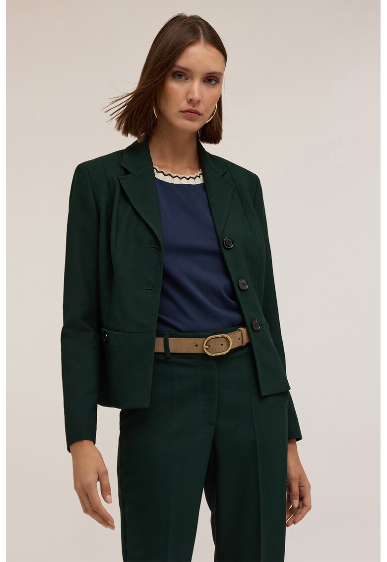 Sacou slim-fit cu model uni - Verde padure