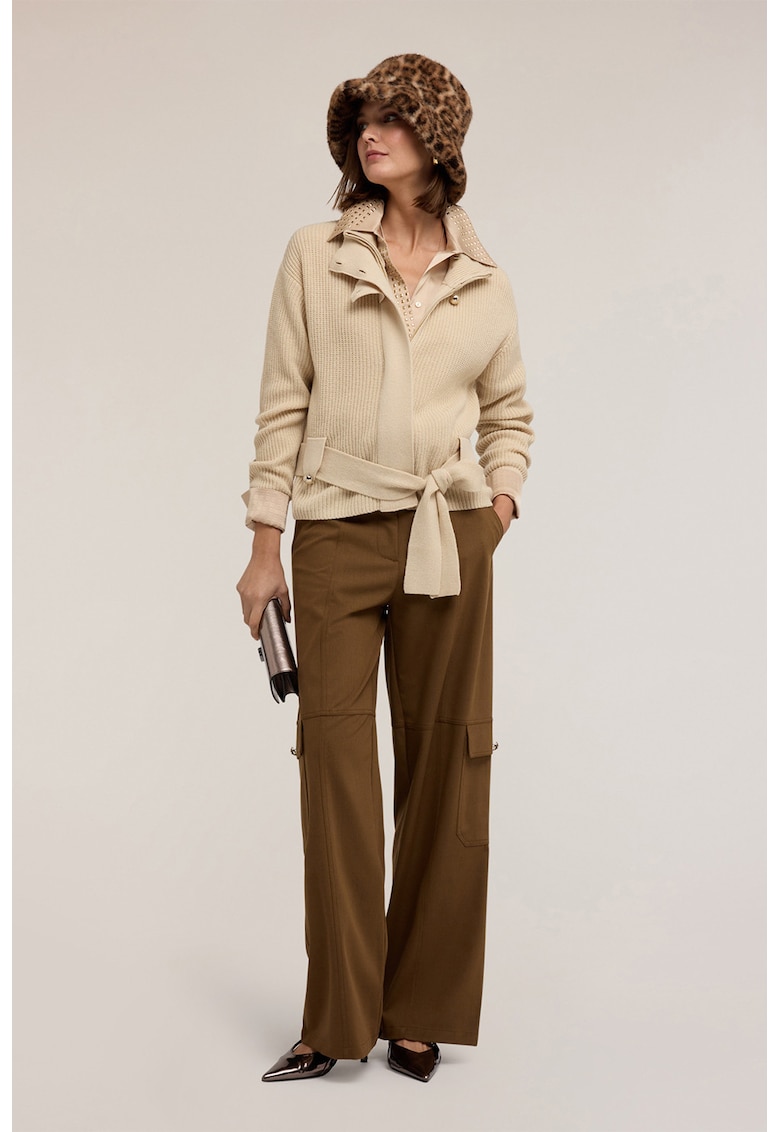 Jacheta din amestec de lana - cu striatii si fermoar