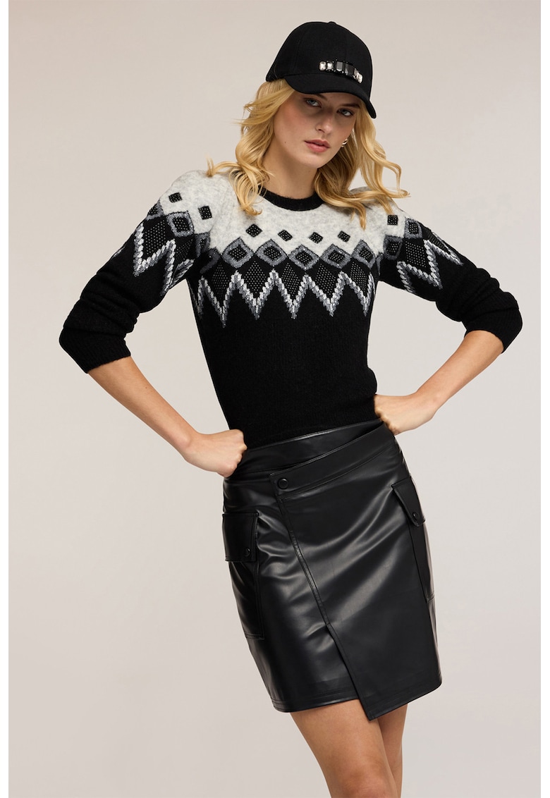 Pulover din amestec de lana cu model