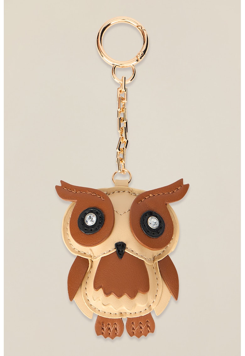 Breloc de piele ecologica cu model bufnita