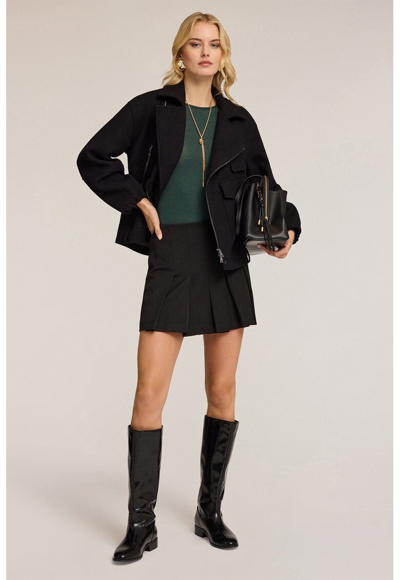 Fusta mini cu pliuri - Negru