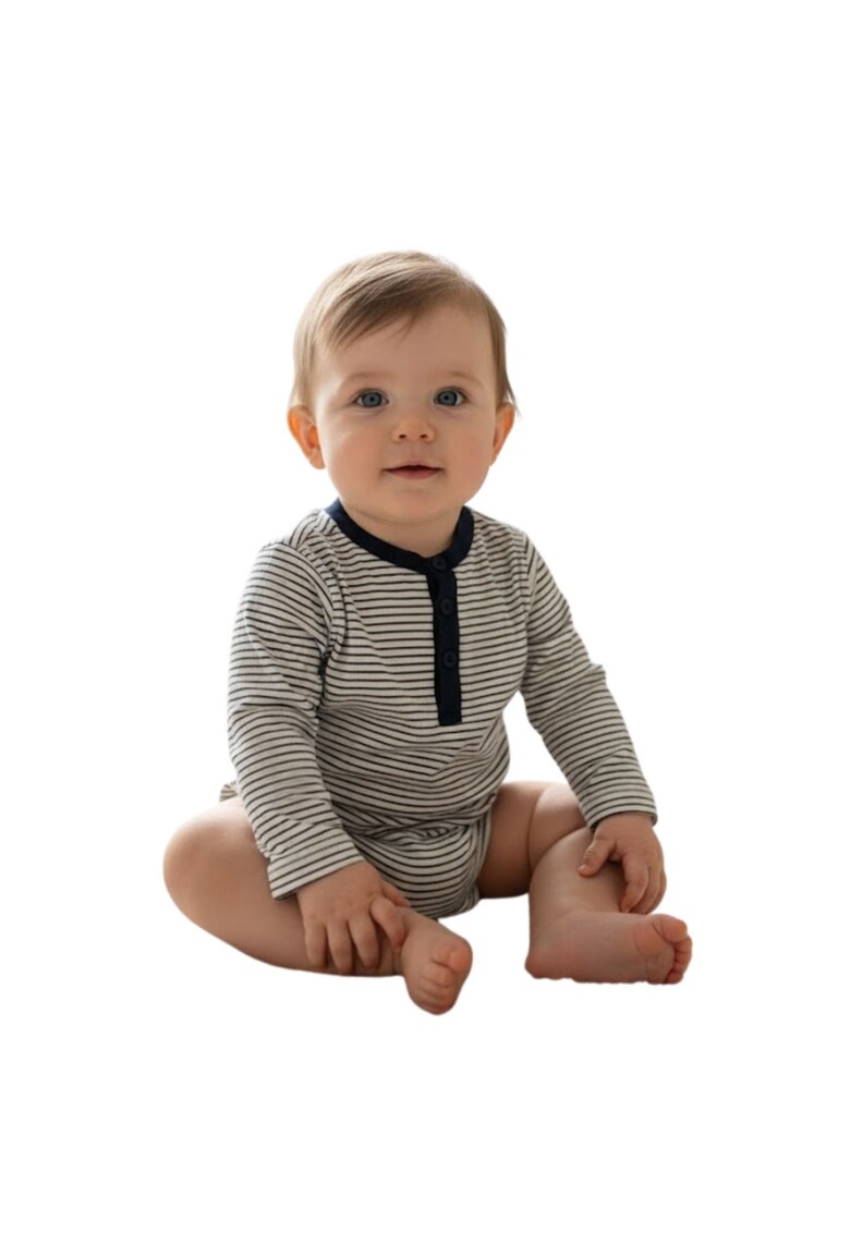Tricou copii bumbac cu maneca lunga in dungi