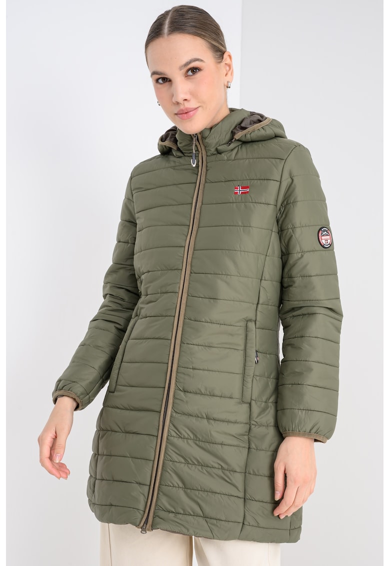 Geaca lunga cu vatelina si gluga Atika