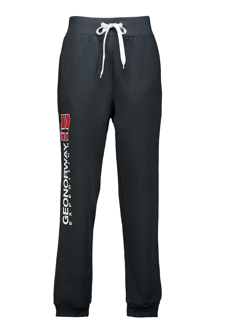 Pantaloni de trening cu imprimeu logo si snur Machal
