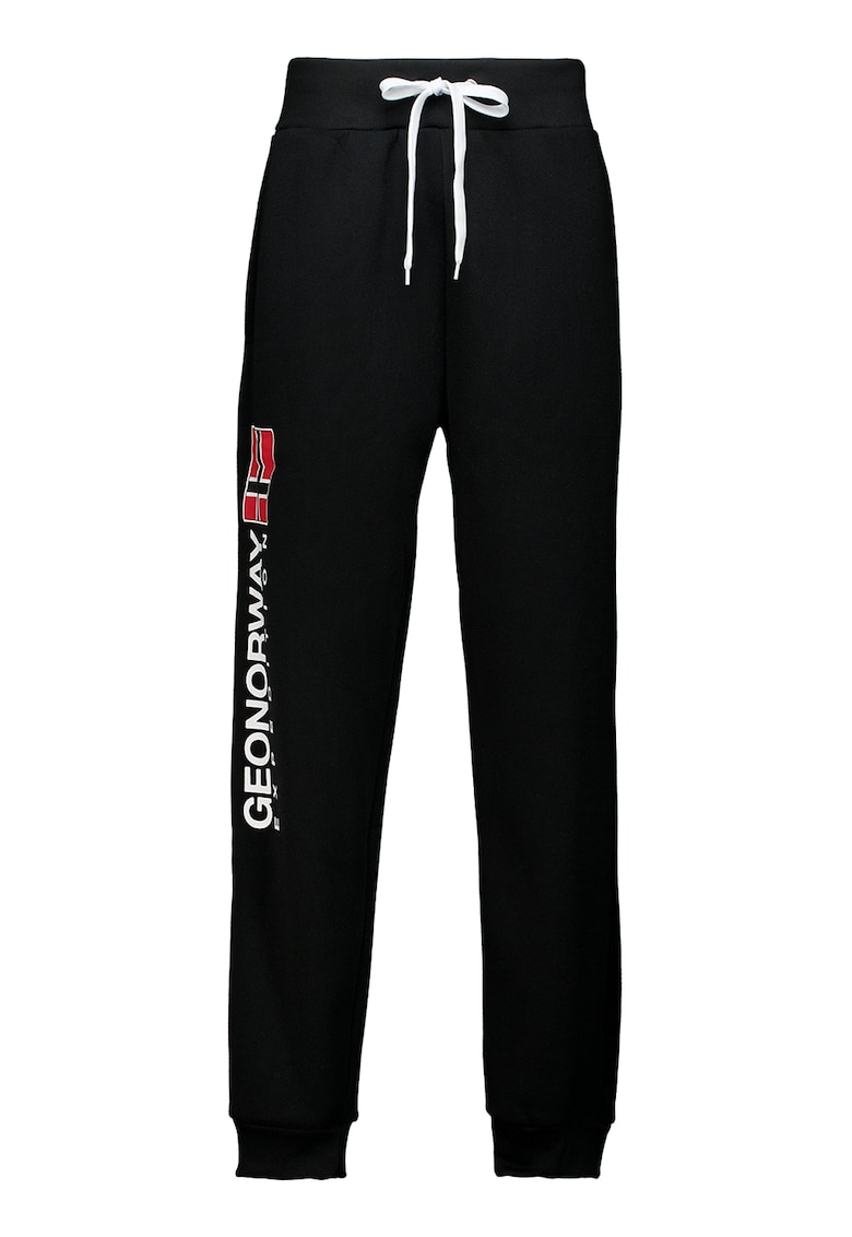 Pantaloni de trening cu imprimeu logo si snur Machal