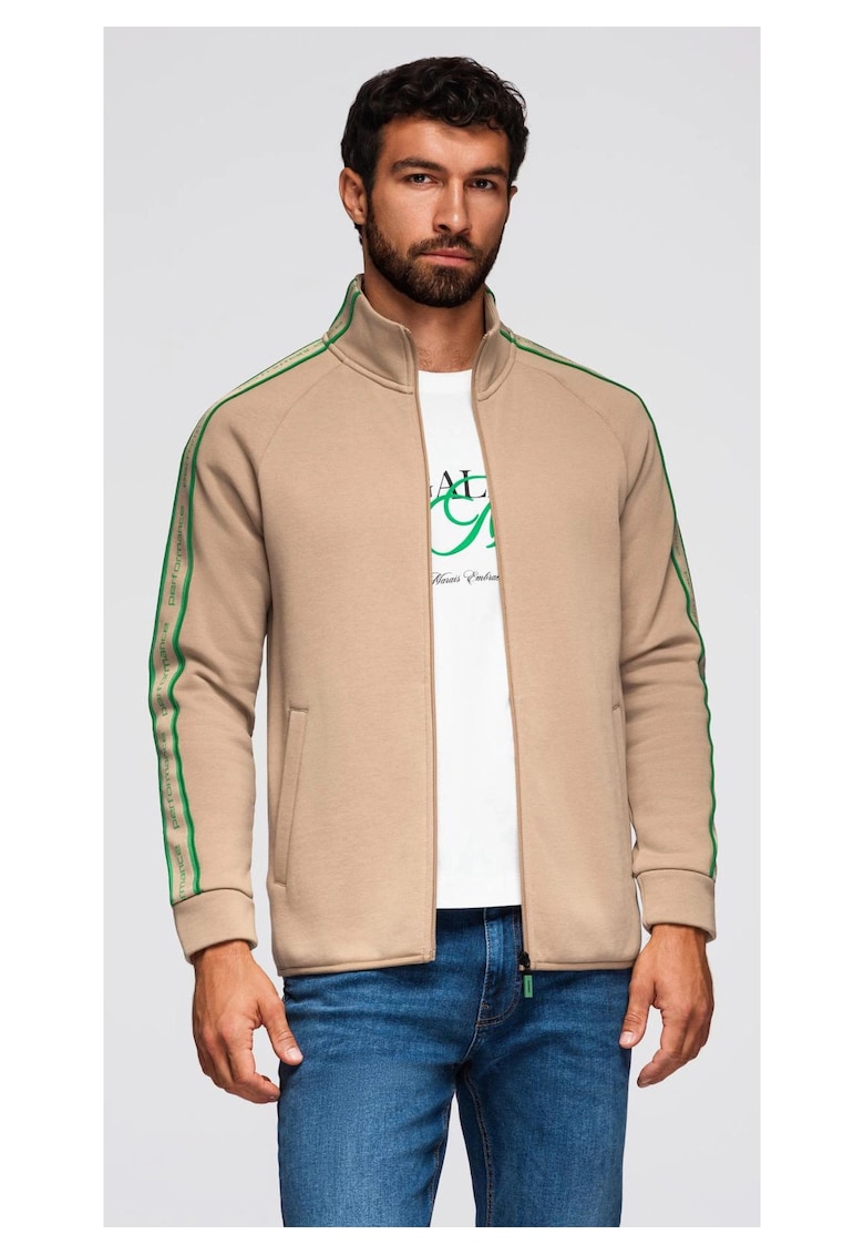 Bluza cu fermoar cu dungi si guler inalt OM-SSZP-0224