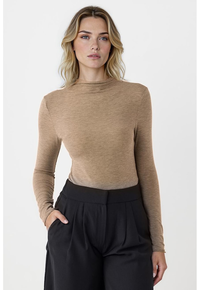 Bluza slim fit - Bej melange