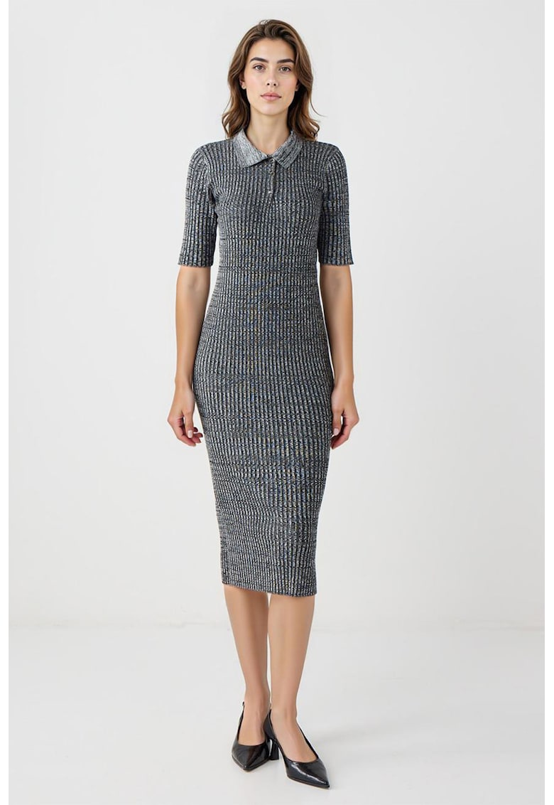 Rochie tricotata si striata cu croiala bodycon