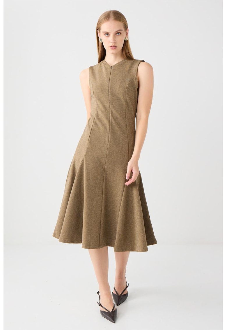 Rochie midi cu fenta cu fermoar