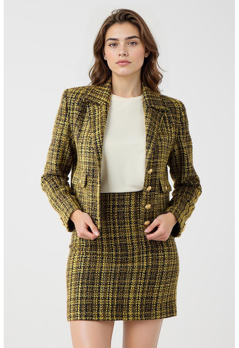 Sacou din tuid cu model in carouri