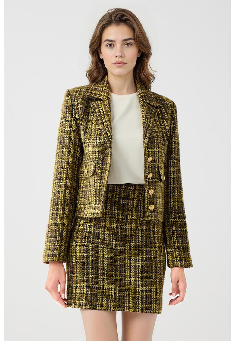 Fusta din tuid cu model in carouri