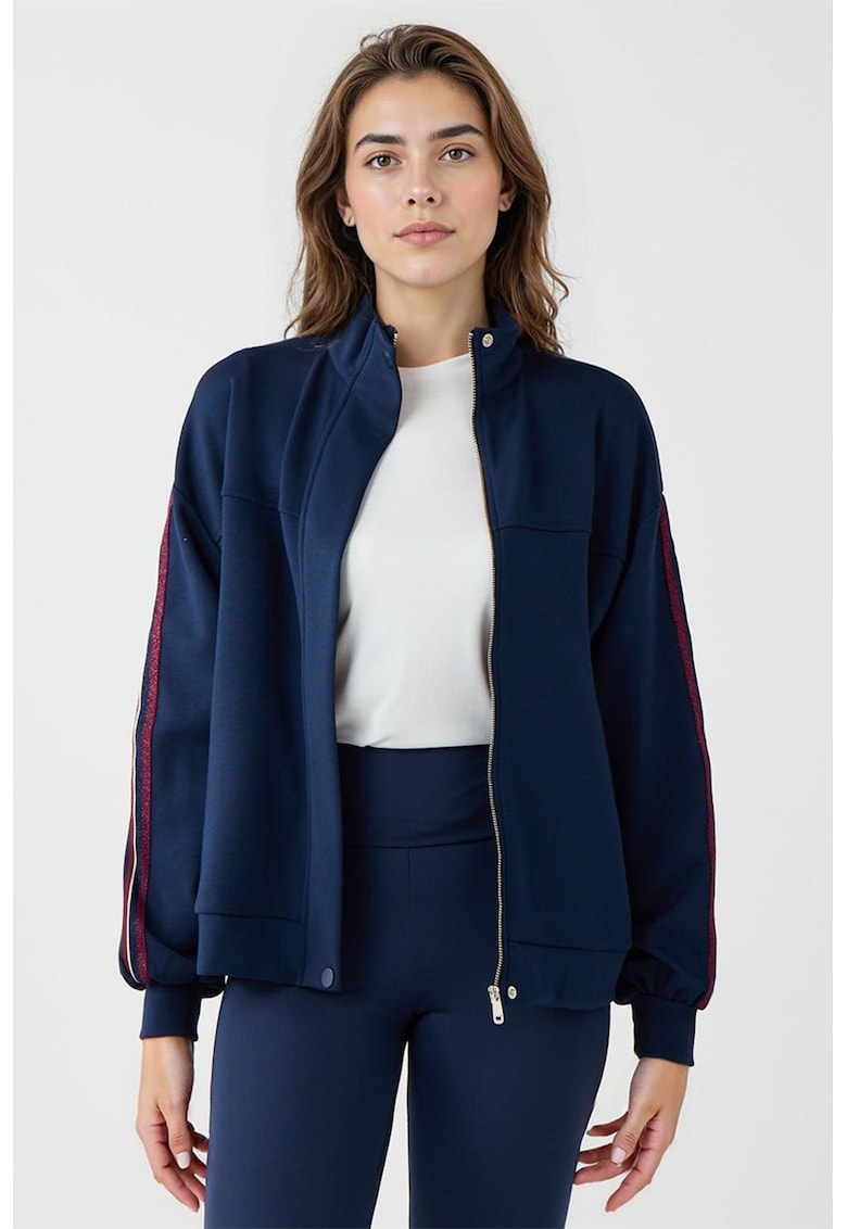 Bluza de trening din amestec de modal cu fermoar
