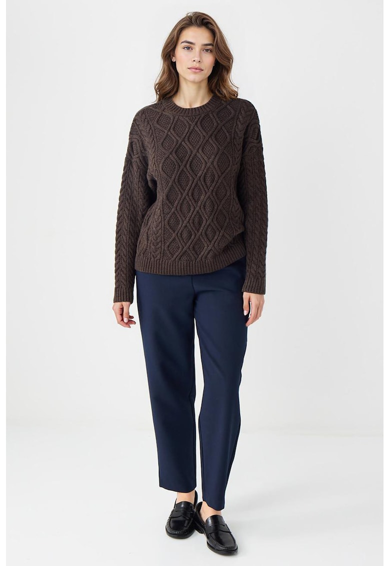 Pantaloni crop cu talie elastica