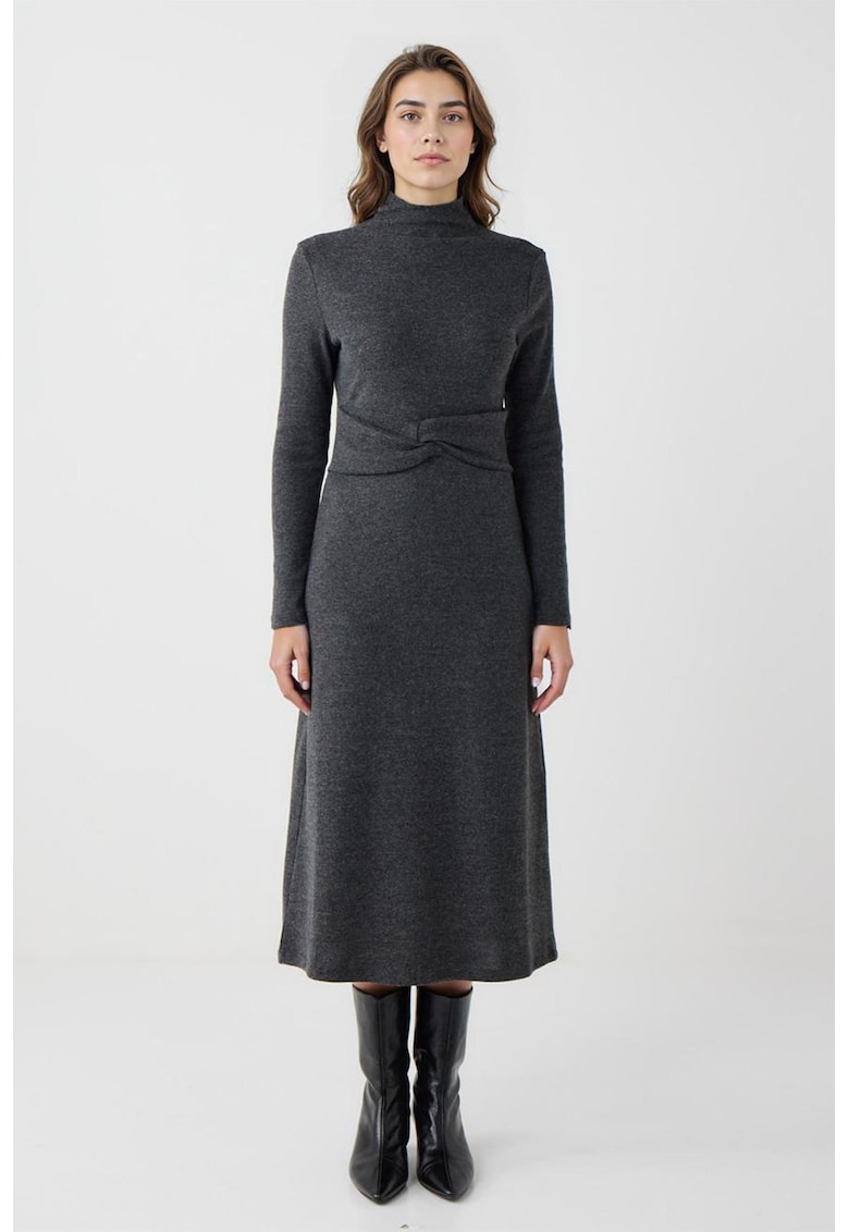 Rochie midi din tricot si croiala evazata