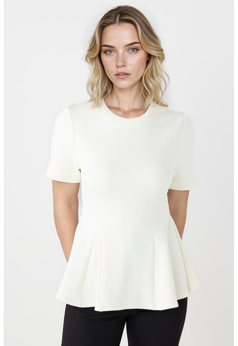 Bluza cu maneci scurte si terminatie peplum