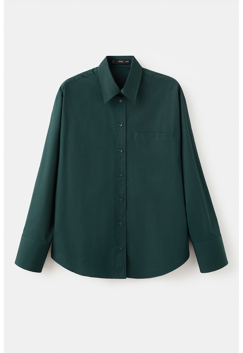 Camasa uni de bumbac cu mansete cu nasturi